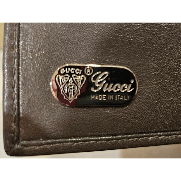 Gucci‎ Wallet Bifold Snap Closure Vintage Stripe Accent Made in Italy - Picture 2 of 16